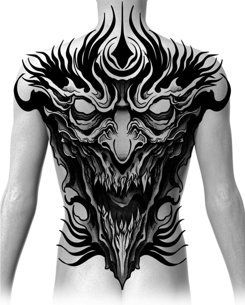 Manga de tatuaje con patrones geométricos